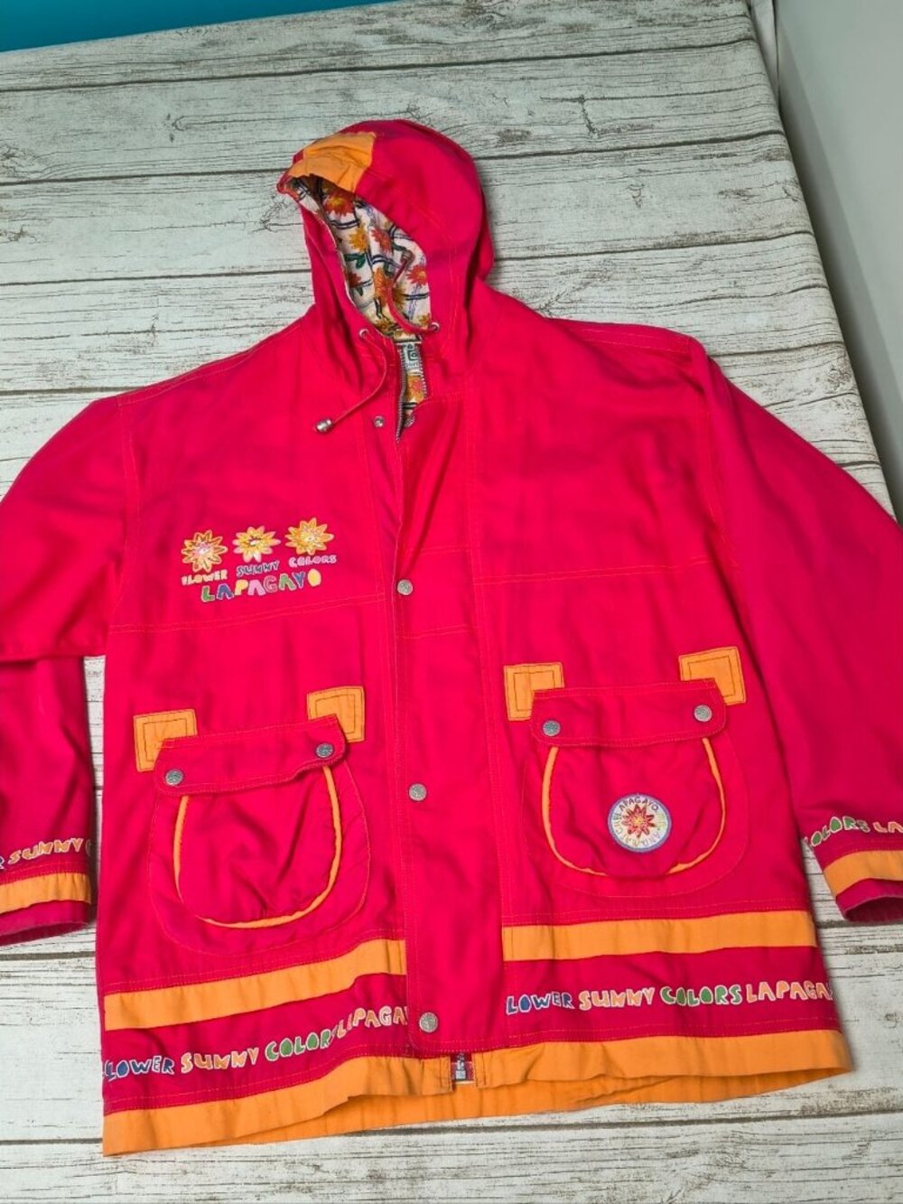 Vintage Lapagayo Red And Orange Lightweight Jacket Size 164